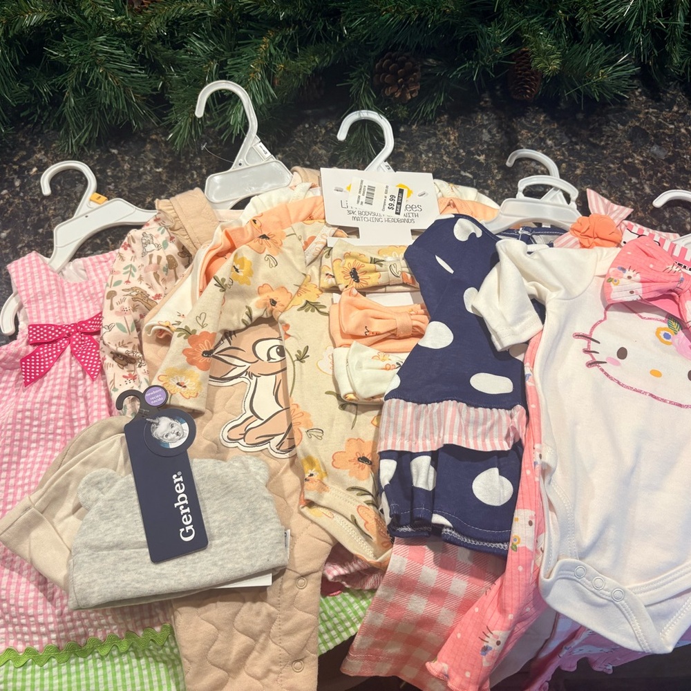 Gerber Baby Clothing Set with Pink, Cream, and Navy